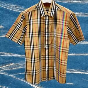 Burberry Brown Men's Short Sleeve Shirt